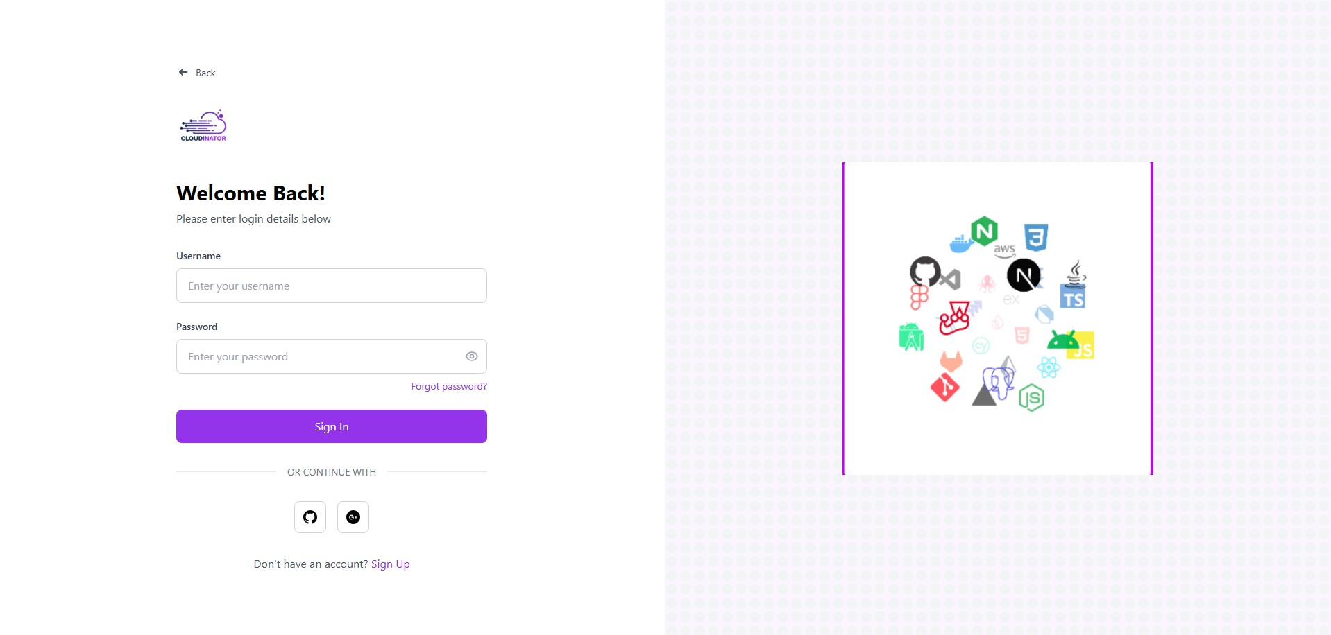 Login User Interface